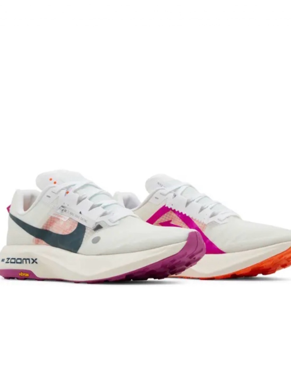 Nike Women’s White Running Shoes with Pink & Orange Accents